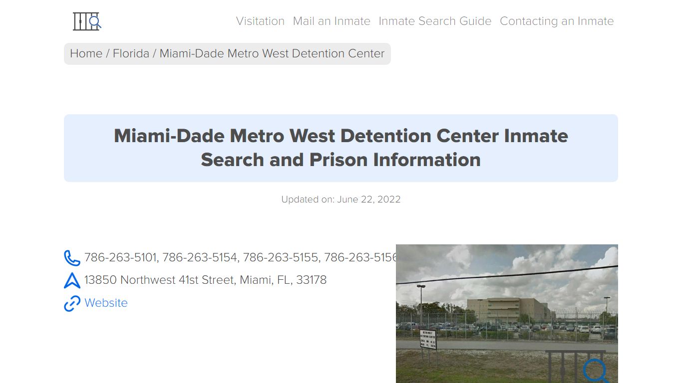 Miami-Dade Metro West Detention Center - Nationwide Prison Lookup